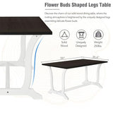 Natural Mid-Century Dining Set for 6 with Wood Table, 4 Upholstered Chairs, and 1 Bench for Kitchen or Dining Room