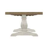 Saltoro Sherpi 19-Inch Coffee Table with Pedestal Base, Brown and White