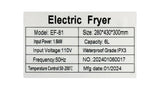 2.5-Gallon 1600W Stainless Steel Countertop Deep Fryer, Large-Capacity Commercial Single-Chamber
