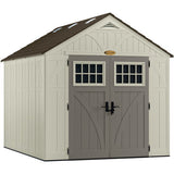 Suncast 8 x 10 ft. Outdoor Storage Shed with Metal and Resin Construction, Vanilla Finish