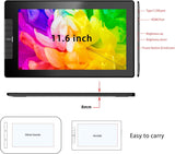 VEIKK VK1200 11.6-Inch Full-Laminated Drawing Tablet with Screen, Tilt-Function Battery-Free Stylus, 6 Shortcut Keys and 8192 Levels of Pen Pressure