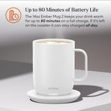 Ember Temperature Control Smart Mug 2, 14 Oz App-Controlled Heated Coffee Cup with Improved Design & 80-Minute Battery Life, White