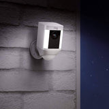 Ring Spotlight Cam Battery Security Camera with Solar Panel Bundle, 1-Pack in White