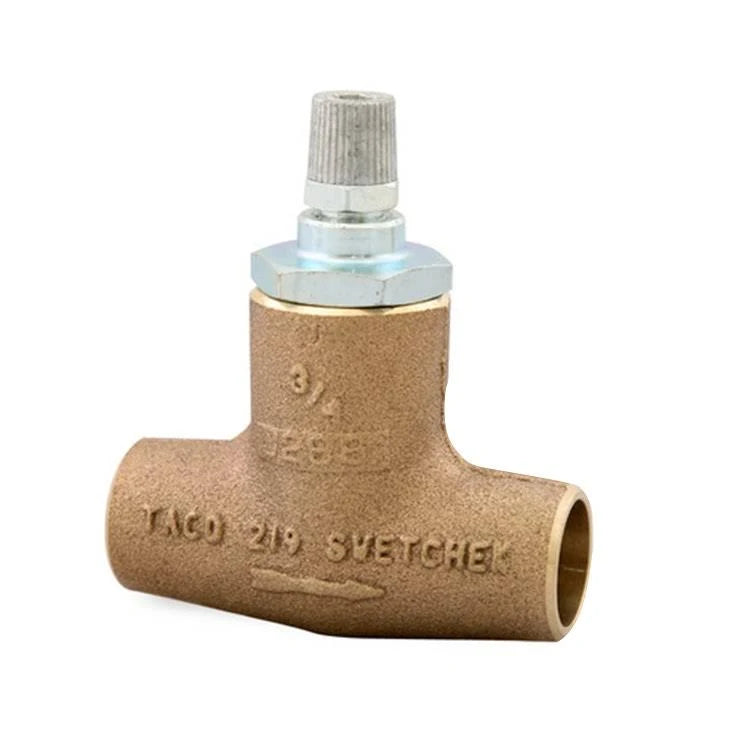 Taco 219-4 Horizontal Flo-Check Valve, 3/4×22 Sweat Connection, Bronze