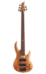 ESP LTD B-205 Five-String Fretless Bass with Spalted Maple, Natural Satin Finish