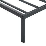 PrimaSleep Full-Size 18-Inch Heavy-Duty Steel Slat Bed Frame in Black with Anti-Slip Support, No-Noise Construction, Easy Assembly, and No Box Spring Required