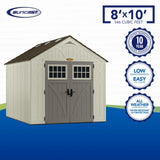 Suncast 8 x 10 ft. Outdoor Storage Shed with Metal and Resin Construction, Vanilla Finish