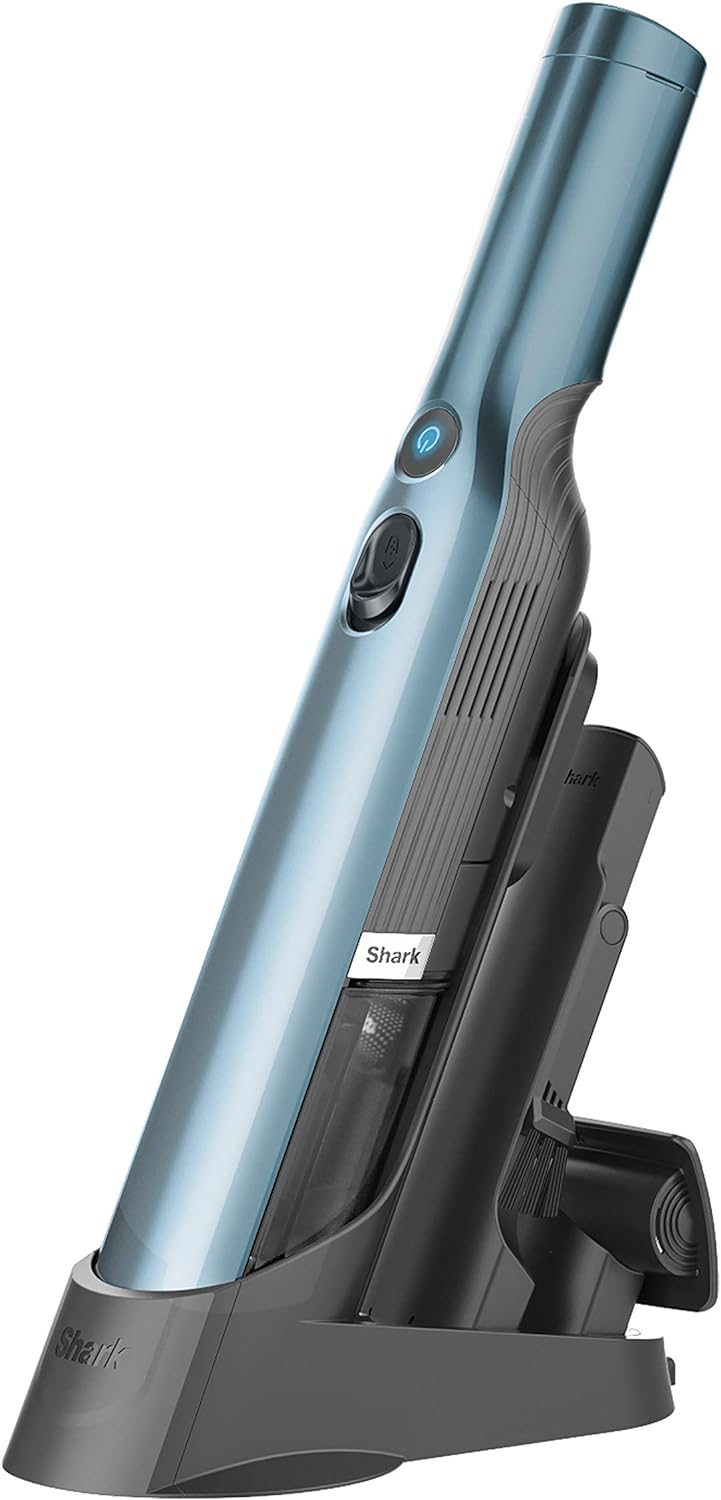 Shark WV201 WANDVAC Lightweight Handheld Vacuum with Powerful Suction, Charging Dock, Detachable Dust Cup and Single-Touch Emptying