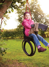 Esschert Design Horse-Shaped Tire Swing with Rope Mane