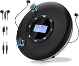 Portable Bluetooth CD Player with Dual Speakers, Rechargeable Battery, LCD Display, Anti-Skip Protection, Headphone and AUX Cable for Car or Home