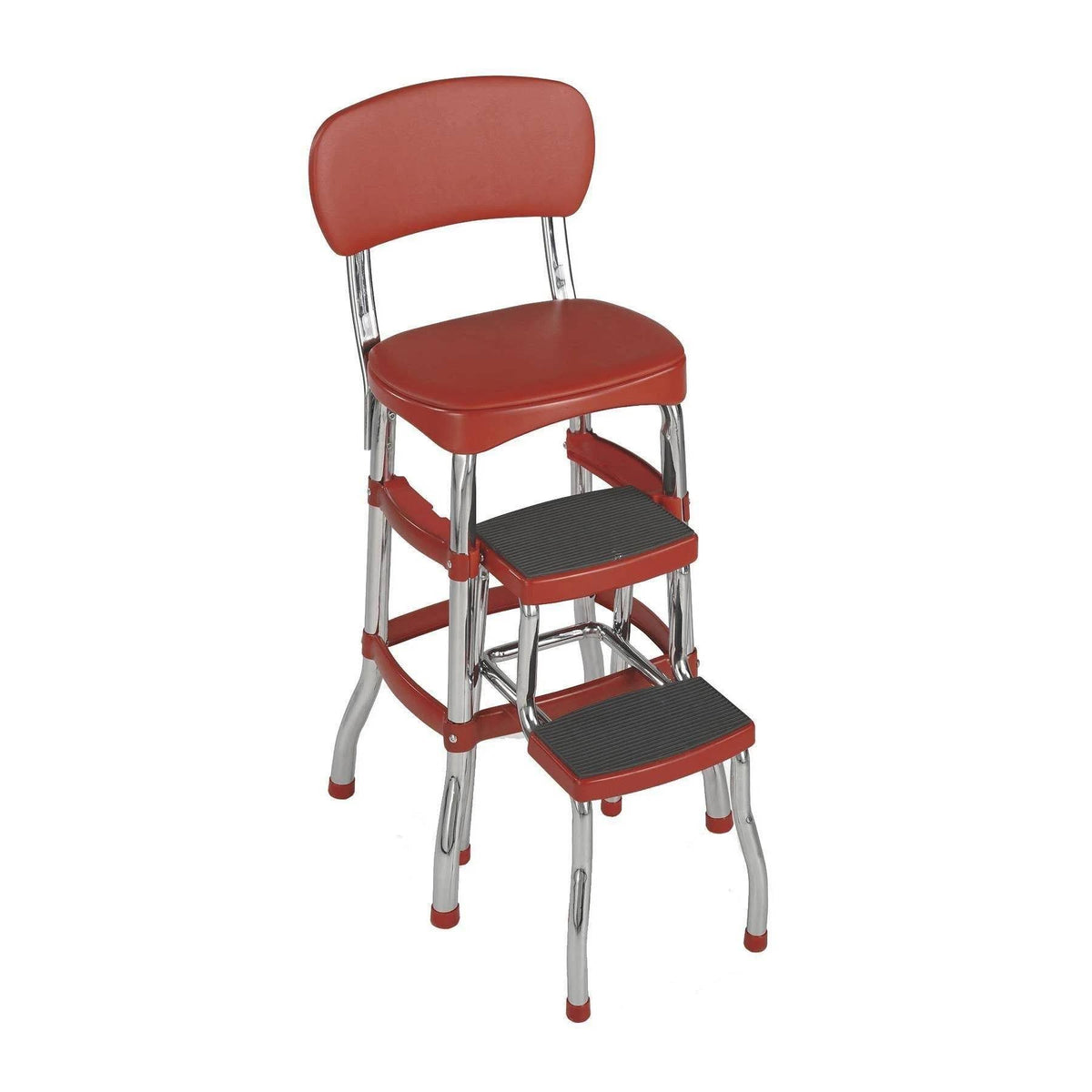 Cosco Red Retro Counter Chair That Converts to a Step Stool