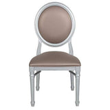 Flash Furniture Hercules Series King Louis Chair Set, 2-Pack with 900 lb. Capacity, Taupe Vinyl Seat and Back, Silver Frame