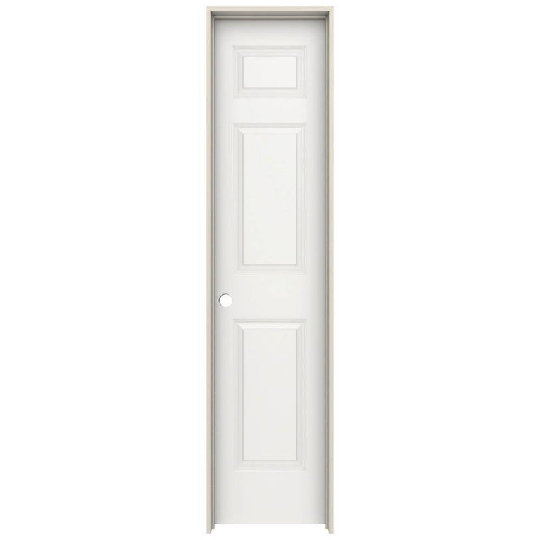JELD-WEN Colonist Interior Door, 18 in. x 80 in., Right-Hand Prehung Smooth White Painted Solid-Core Molded Composite MDF