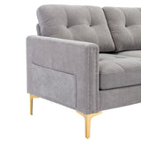 Soges Gray U-Shaped Sectional Sofa with Convertible 5-Seater Design and Ottoman, Living Room Couch Measuring 110×54