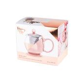 Pinky Up 24 Oz Rose Gold Wrapped Glass Teapot with Loose-Leaf Tea Infuser Strainer