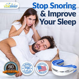 VitalSleep Adjustable Anti-Snoring Mouthpiece with Sleep Mask, Custom Jaw Positioning, BPA-Free Comfortable Fit, USA Made and FDA Cleared