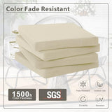 Favoyard Set of 4 Outdoor Chair Cushions, 19 x 19 x 2 Inches, Rainproof Fade-Resistant Patio Pads with Waterproof Hidden Zippers and Tie Attachments