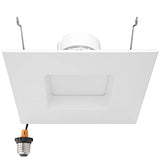 Maxxima 4-Inch Square LED Retrofit Downlight with 800 Lumens, 90 CRI, Dimming and Selectable 2700K-5000K Color Temperature for Kitchen, Bathroom or Bedroom