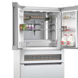 Bosch 800 Series Smart Refrigerator with 4-Door French Door Design, 20 Cu. Ft. Counter-Depth Storage and Beverage Cooler Drawer, Stainless Steel