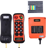 Wireless Radio Remote Control Kit for Electric Chain Hoists and Overhead Cranes, 6-Button Transmitter and Receiver with Emergency Stop, 12-24V AC/DC