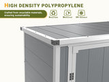 41 Cu. Ft. Weatherproof Outdoor Storage Shed with Thickened Resin Walls, Integrated Floor, Gas-Spring Lid and Lockable Doors for Lawn Mowers, Tools and Trash Cans