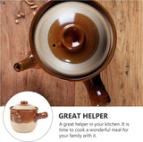 Traditional Chinese Medicine Clay Casserole Pot with Retro Pottery Design, Stew and Ramen Cooking Vessel, Pitcher Teapot Gift, 001, 25x19cm (1 22×17.5cm)