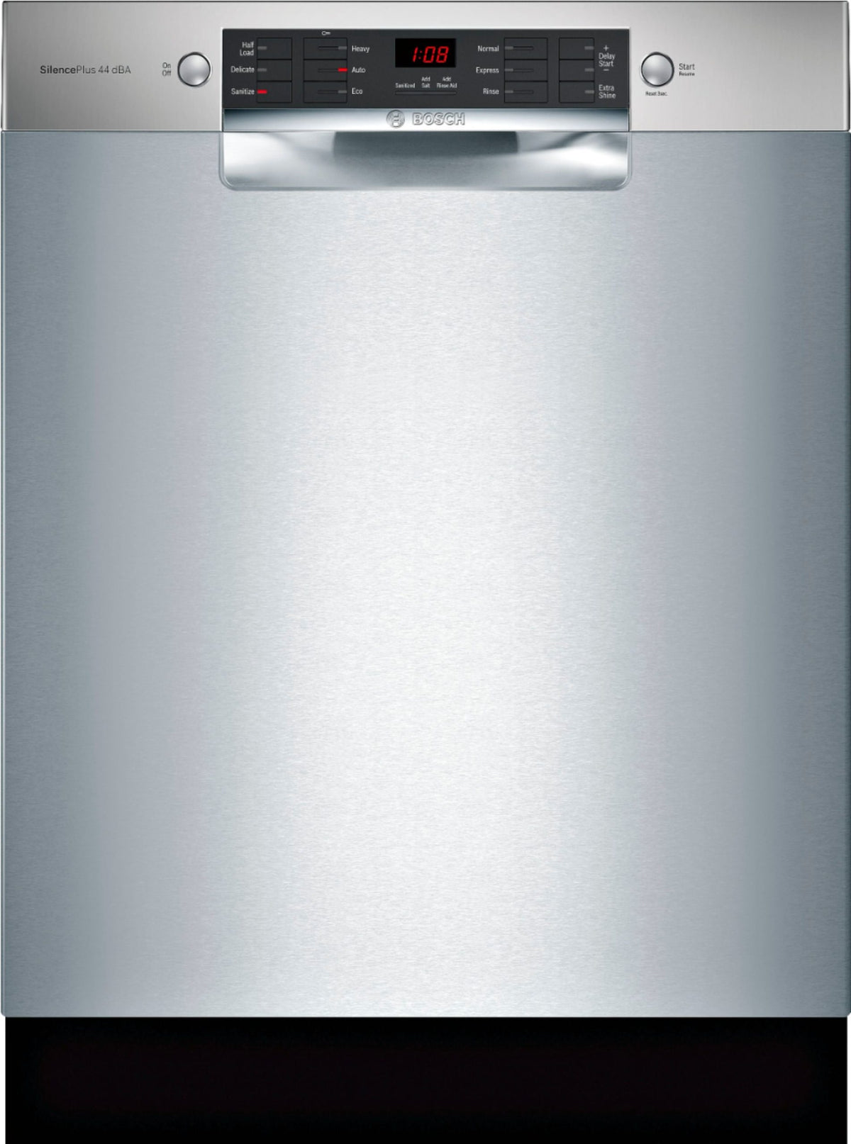 Bosch 800 Series Built-In Dishwasher, 24-Inch Front Control Design with Stainless Steel Tub, Stainless Steel