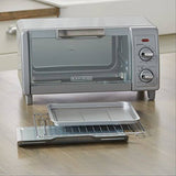 BLACK+DECKER 4-Slice Stainless Steel Toaster Oven, Silver