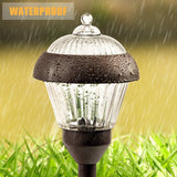 Solpex 4-Pack High-Lumen Solar Pathway Lights with 2 Bright LEDs, IP65 Waterproof Metal Housing and Auto On/Off