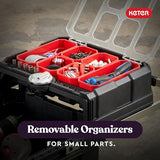 Keter Masterloader Black Resin Rolling Tool Box with Locking System and Removable Bins for Power Drills, Tape Measures and Screwdrivers