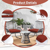 Favoyard Set of 4 Outdoor Chair Cushions, 19 x 19 x 2 Inches, Rainproof Fade-Resistant Patio Pads with Waterproof Hidden Zippers and Tie Attachments