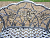 Oakland Living Butterfly Outdoor Loveseat Bench, Cast Aluminum, Gray