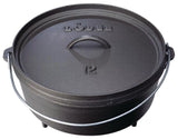 Lodge Seasoned Cast Iron Camp Dutch Oven, 12-Inch, 6-Quart Capacity