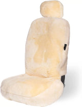 Ivory Genuine Sheepskin Car Seat Cover by Zone Tech, Fluffy Wool Front Seat Cover for Cars, Trucks, SUVs and Vans, Universal Fit
