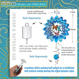 12in 3D Hummingbird Metal Wind Spinner with Hanging Bird Design for Indoor and Outdoor Garden Decor