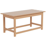 LOKATSE HOME Laguna Rectangle Outdoor Coffee Table, All-Weather Poly Construction with Teak Finish