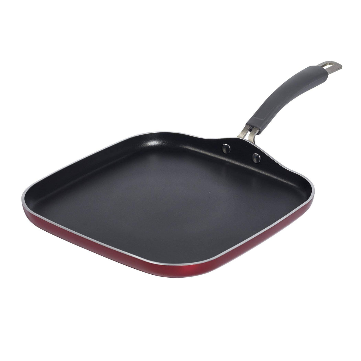 Epicurious 12-Inch Square Griddle in Red