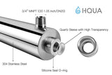 HQUA-OWS-12 Whole-House Ultraviolet Water Purifier and Sterilizer with Filter, 12GPM, 110V, 40W, HQUA-UV-12GPM Model, Plus Extra UV Tube