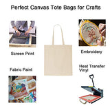 FunisFun 12-Pack Blank Canvas Tote Bags with PTFE Teflon Sheet, Reusable Bulk Shopping and Grocery Bags for DIY Crafts
