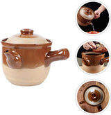 Traditional Chinese Medicine Clay Casserole Pot with Retro Pottery Design, Stew and Ramen Cooking Vessel, Pitcher Teapot Gift, 001, 25x19cm (1 22×17.5cm)