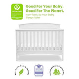 Delta Children Archer 4-in-1 Convertible Baby Crib with Solid Panel Design, GREENGUARD Gold Certified, Bianca White