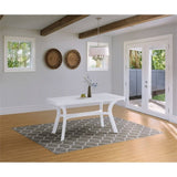 Atlin Designs Resin Patio Dining Table, 55×22 Inches, White Finish