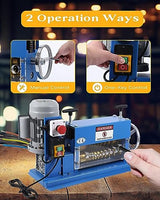 Automatic Electric Wire Stripping Machine for 0.06-1.5 Wire, 75 ft/min Precision Tool with Manual Crank for Copper Cable Recycling