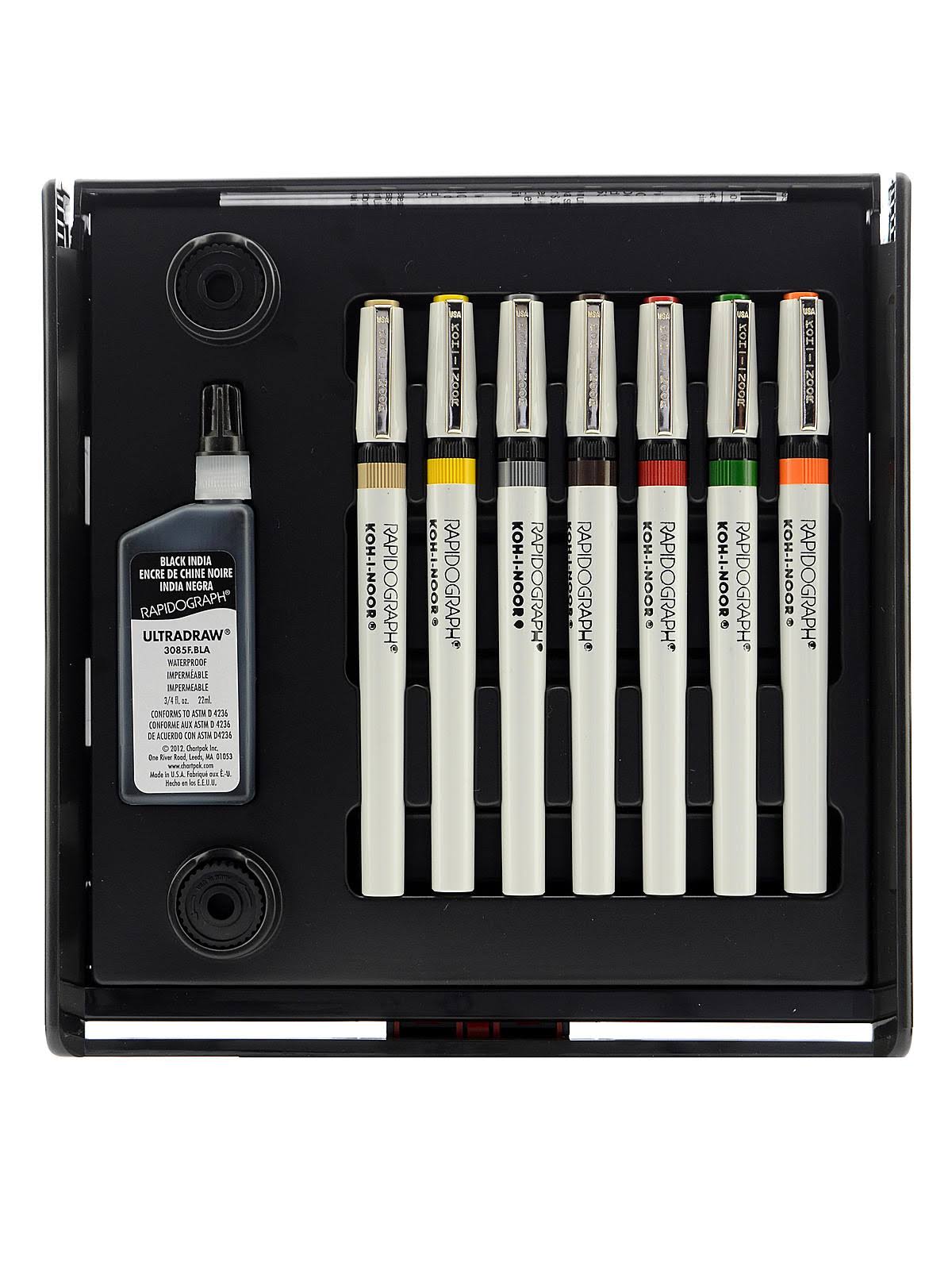 Koh-I-Noor Rapidograph Slim Drawing Pen Set with 7 Pens