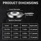 Titanium Hammered Pro Frying Pan with Lid, 11.81-Inch 100% Titanium Nonstick Cookware with Scratch-Resistant Finish for All Stovetops
