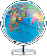 COSTWAY 13-Inch Illuminated World Globe with LED Light, Clear Easy-to-Read Map, 720° Rotation, and Educational Geographic Design for Students and Classrooms