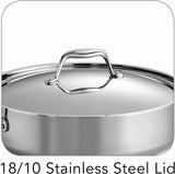 Tramontina 6-Quart Deep Sauté Pan with Cover, Crafted from Tri-Ply Clad Stainless Steel