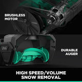 Litheli Cordless Snow Blower with Brushless Motor, 2x20V 20-Inch Snow Thrower