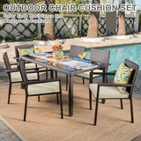 Favoyard Set of 4 Outdoor Chair Cushions, 19 x 19 x 2 Inches, Rainproof Fade-Resistant Patio Pads with Waterproof Hidden Zippers and Tie Attachments