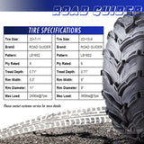 Road Guider Set of 4 ATV/UTV Tires with 6PR Rating and 20mm Deep Tread, 22 × 7-11 Front and 22 × 10-9 Rear, for Honda Recon 250 and Suzuki Ozark 250